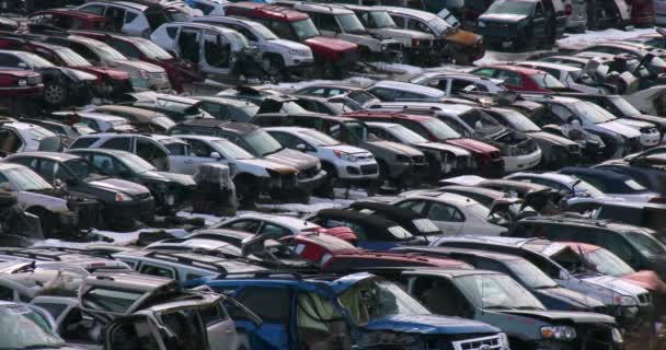 Los coches se sientan en filas — Vídeos de Stock