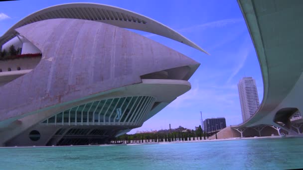 Futuristic spaceship architecture of Valencia — Stock Video