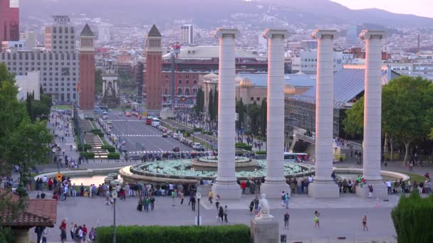 Вид з кроків Національного Палацу. — стокове відео