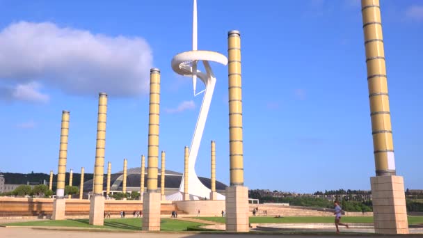 Parque olímpico en barcelona — Vídeo de stock