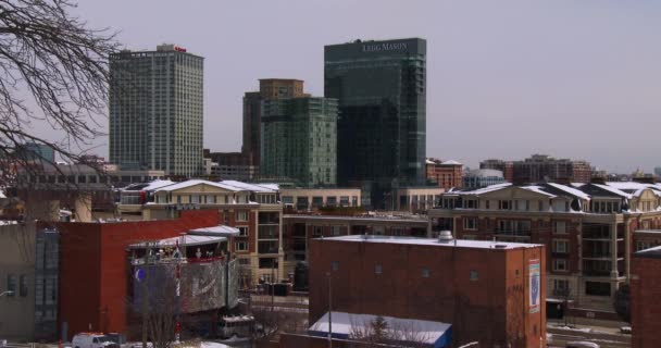 Stadsbilden i Baltimore i vinter — Stockvideo