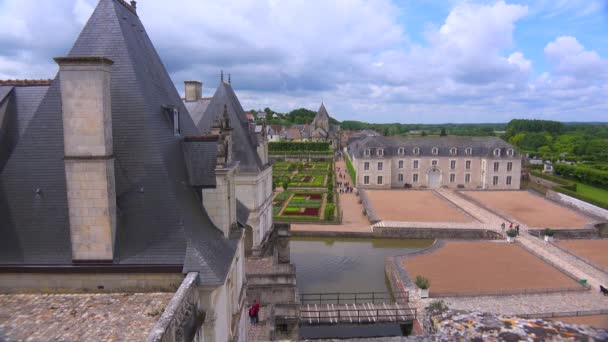 Gardens of Villandry in the Loire Valley — Stock Video