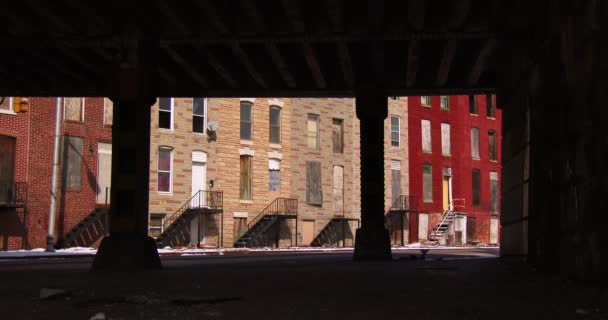 Opuštěné domy v severní Baltimore — Stock video