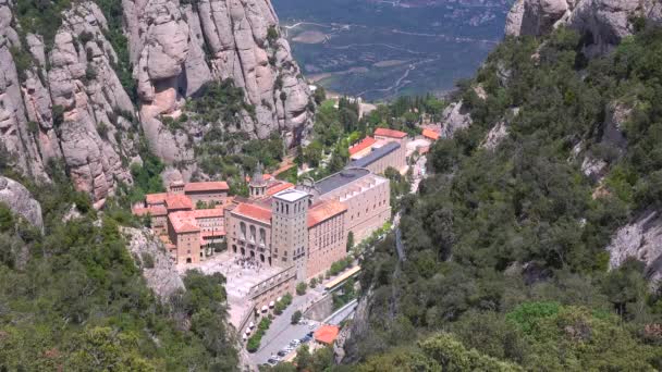 Katolik Montserrat Monastery İspanya. — Stok video