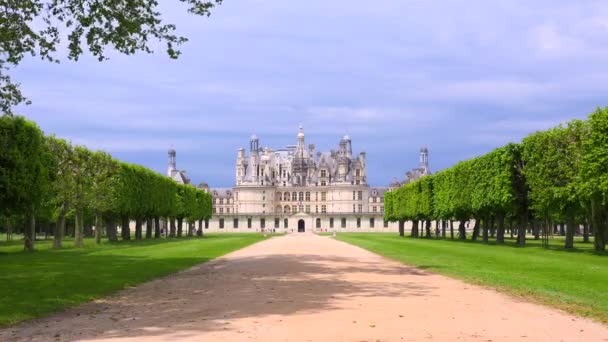 Chateau av Chambord i Loire-dalen — Stockvideo
