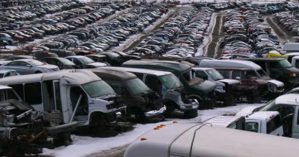 Carros sentados em fileiras — Vídeo de Stock