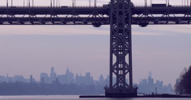 大桥连接新泽西到纽约 — 图库视频影像