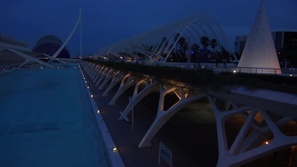 Futuristische architectuur van Valencia — Stockvideo