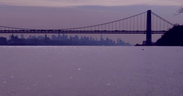 Híd köti össze a New Jersey, New York — Stock videók