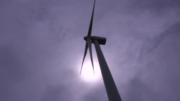 Moinho de vento gerador de eletricidade — Vídeo de Stock