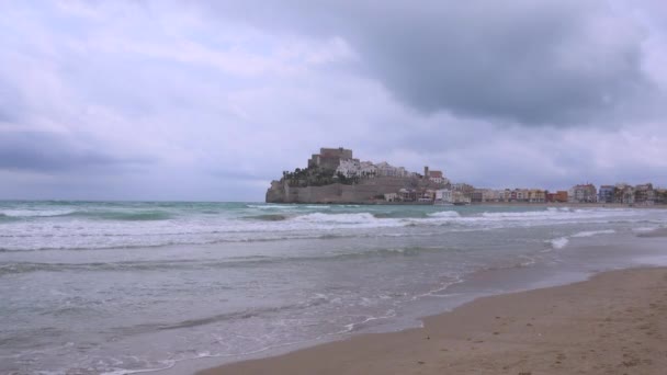 Castle on the peninsula of Castellon — Stock Video