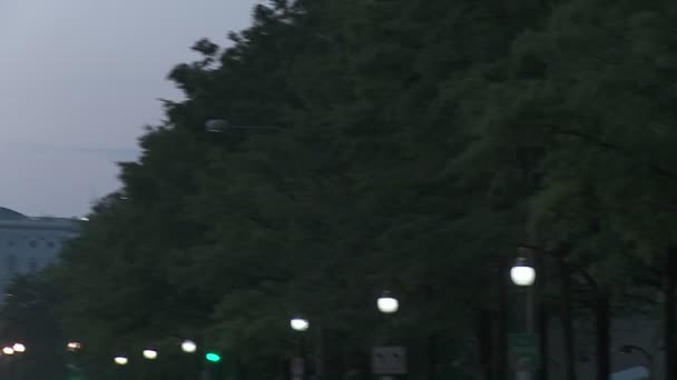 Baumgesäumter Boulevard zum Hauptstadtgebäude — Stockvideo