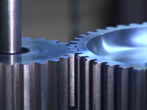 Gears interlock and turn. — Stock Video