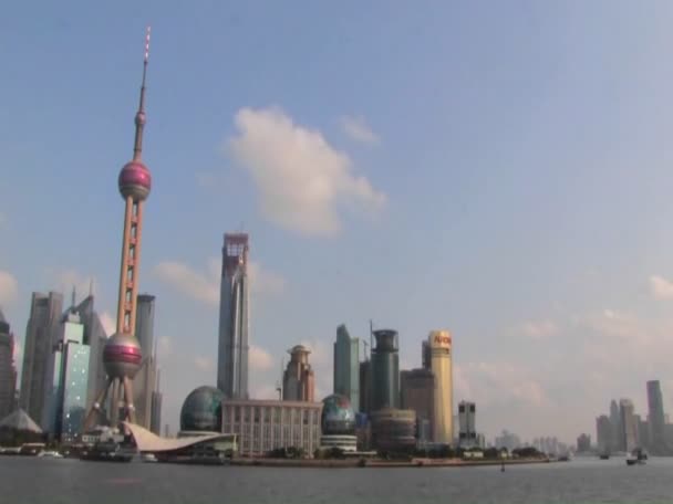 Shanghai avec la rivière Huangpu — Video