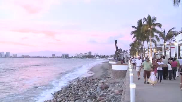 Malecon a Puerto Vallarta, Messico — Video Stock