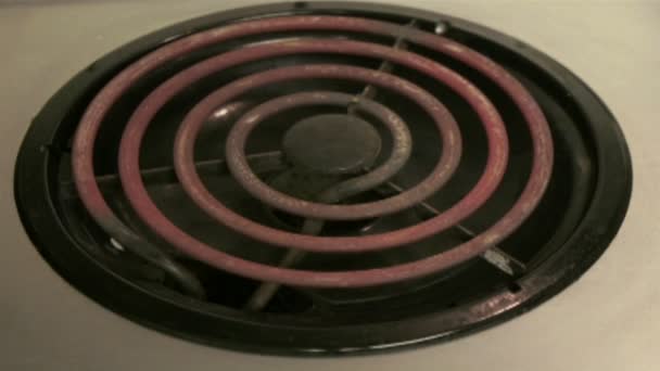 An oven heating coil warms — Stock Video