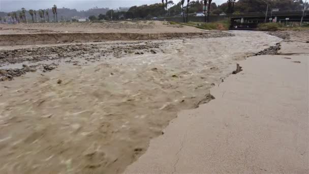 Sanjon Creek lavado de arena de playa — Vídeo de stock