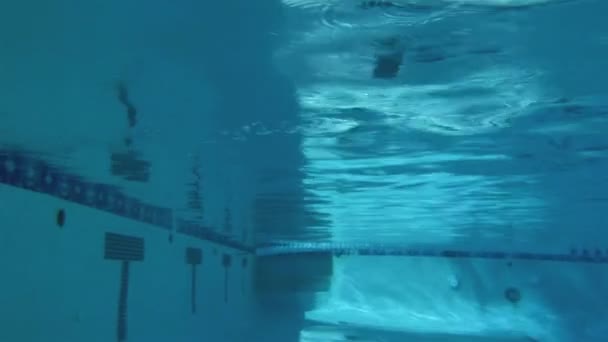 Menina pulando em uma piscina — Vídeo de Stock