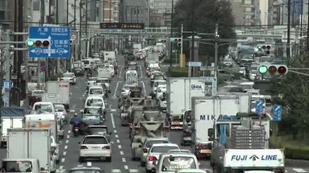 Κυκλοφορία ώρας κυκλοφοριακής αιχμής στο Κυότο — Αρχείο Βίντεο