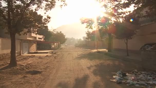 POV walk along a street in Kabul — стоковое видео