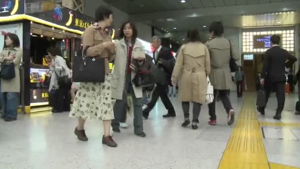 Een wandeling door het station Ueno in Tokio — Stockvideo