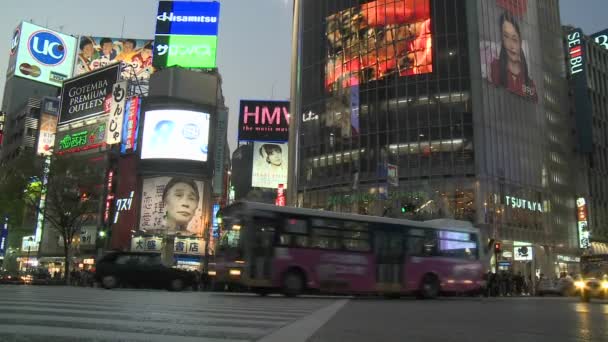 在东京涩谷的交通 — 图库视频影像