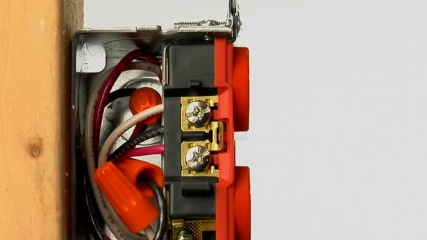 Kabel listrik ditancapkan ke outlet — Stok Video