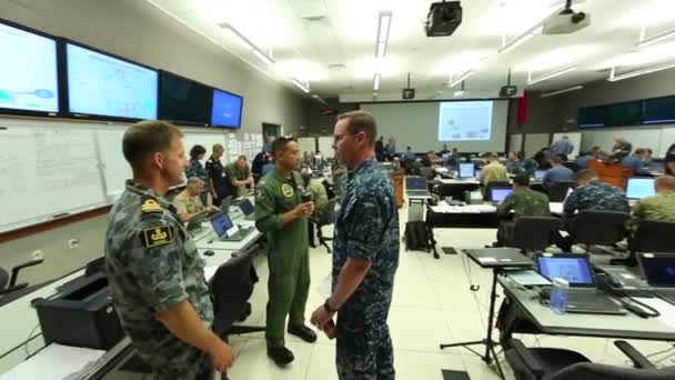 La sala de guerra en el Centro de Combate — Vídeo de stock