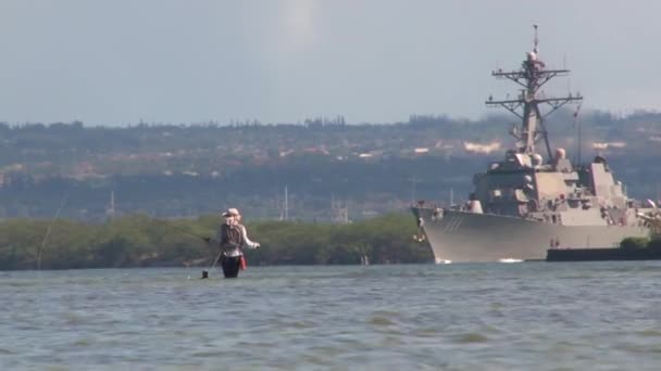 Förenta staterna marinen fartyget — Stockvideo