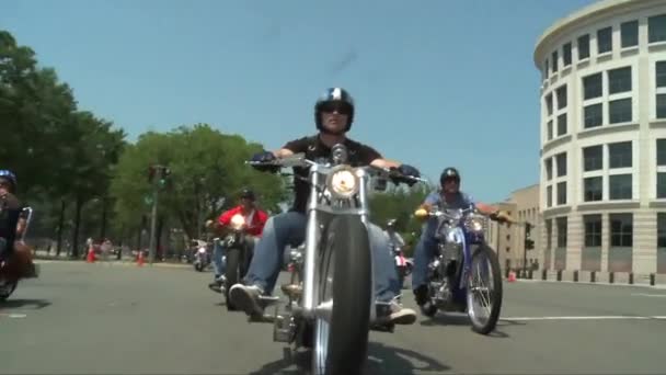 De Rolling Thunder motorfiets rally — Stockvideo