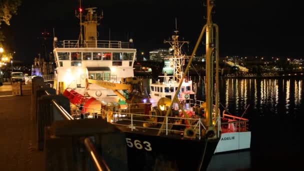 해안 경비대 배는 강에 — 비디오