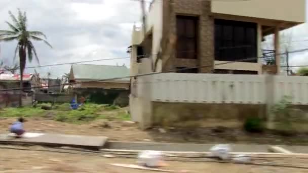 Zerstörung der Stadt Tacloban — Stockvideo