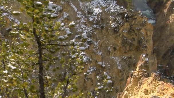 Una cascada fluye por la ladera de una montaña — Vídeos de Stock