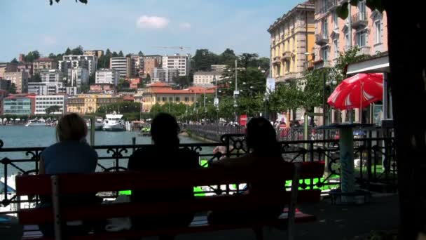Vista lago di Lugano — Video Stock