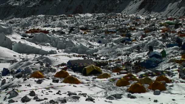 Tents city of Everest Base camp — Stock Video