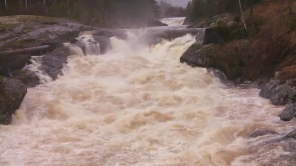 河上游洪水阶段 — 图库视频影像