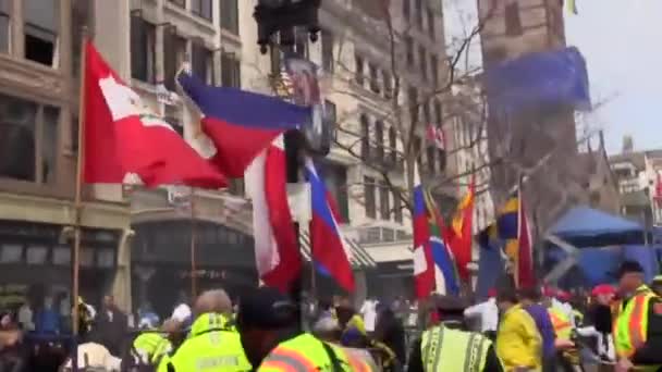 Bombardeo de maratón de Boston — Vídeo de stock