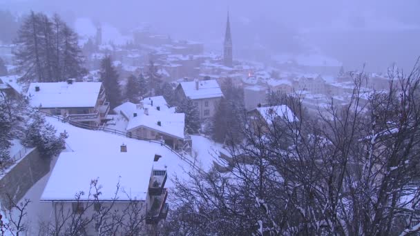 Città di St. Moritz in inverno — Video Stock