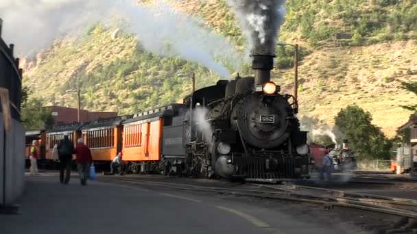 Treno in partenza dalla stazione. — Video Stock