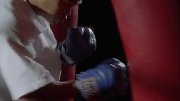 Boxeadores practican puñetazos — Vídeos de Stock