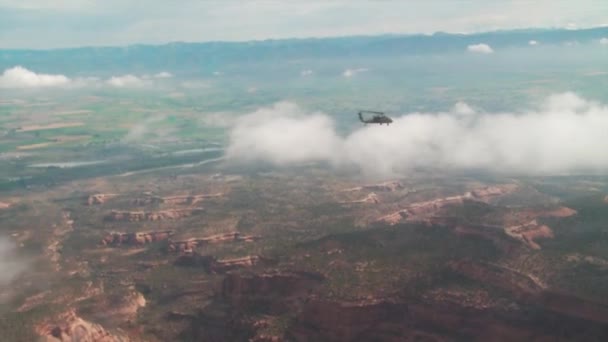Search and rescue helicopters flying — Stock Video
