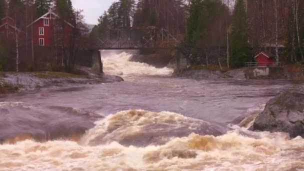 Río alcanza etapa de inundación — Vídeos de Stock