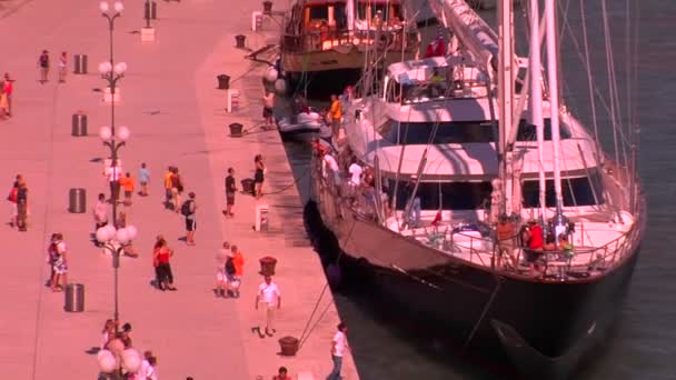 Widok z portu Trojir, Chorwacja — Wideo stockowe