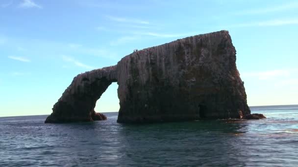 Anacapa Island natural bridge — Stock Video