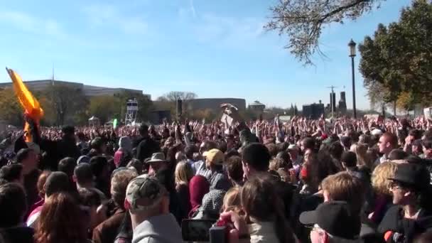 Manifestantes en el centro comercial en Washington DC — Vídeos de Stock