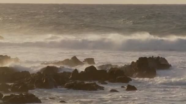 Olas rodar en la isla — Vídeo de stock