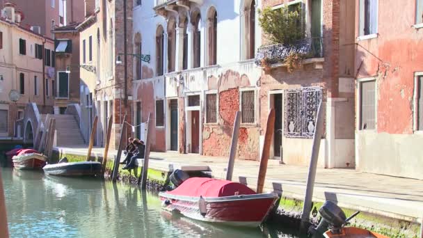 Escena del canal en Venecia — Vídeos de Stock