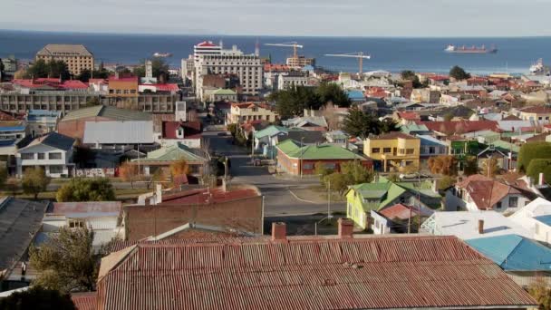 Innenstadt Punta Arenen in Chile — Stockvideo