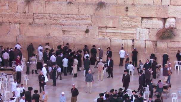Yahudiler ağlama duvarı dua — Stok video