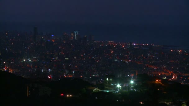 De skyline van Beiroet nacht — Stockvideo